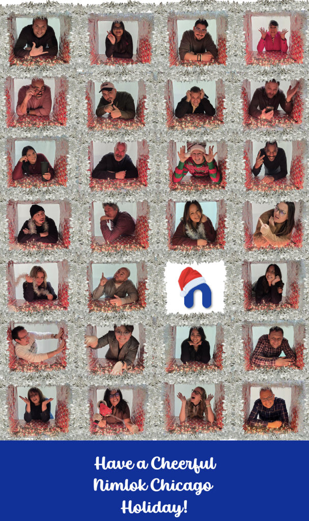 Nimlok Chicago social media post, team holiday party